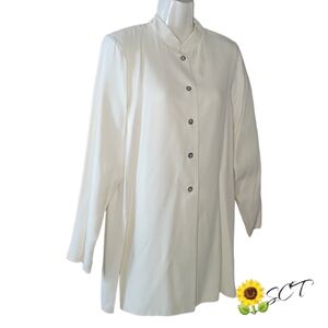 🪷 Coldwater Creek - Size 6 Off White Long Button Down
